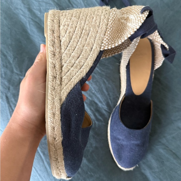 Castaner Navy and Tan Espadrille Wedges - Picture 11 of 12